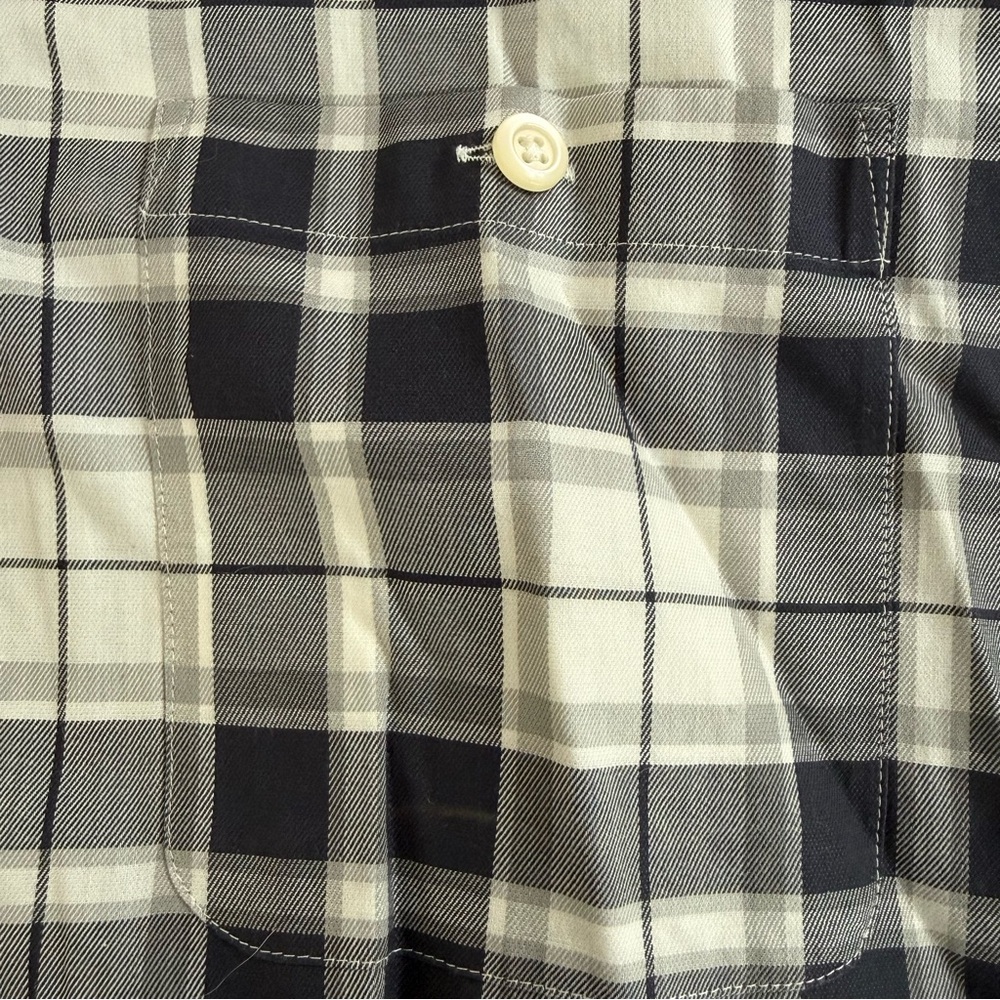 Orvis Button Down Shirt Classic Fit XXL Check Plaid Navy Blue White Pocket - Picture 3 of 7